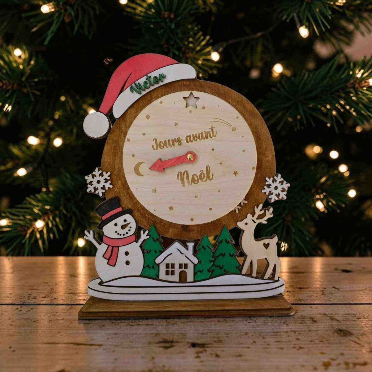 Décompte de Noël personnalisée en bois