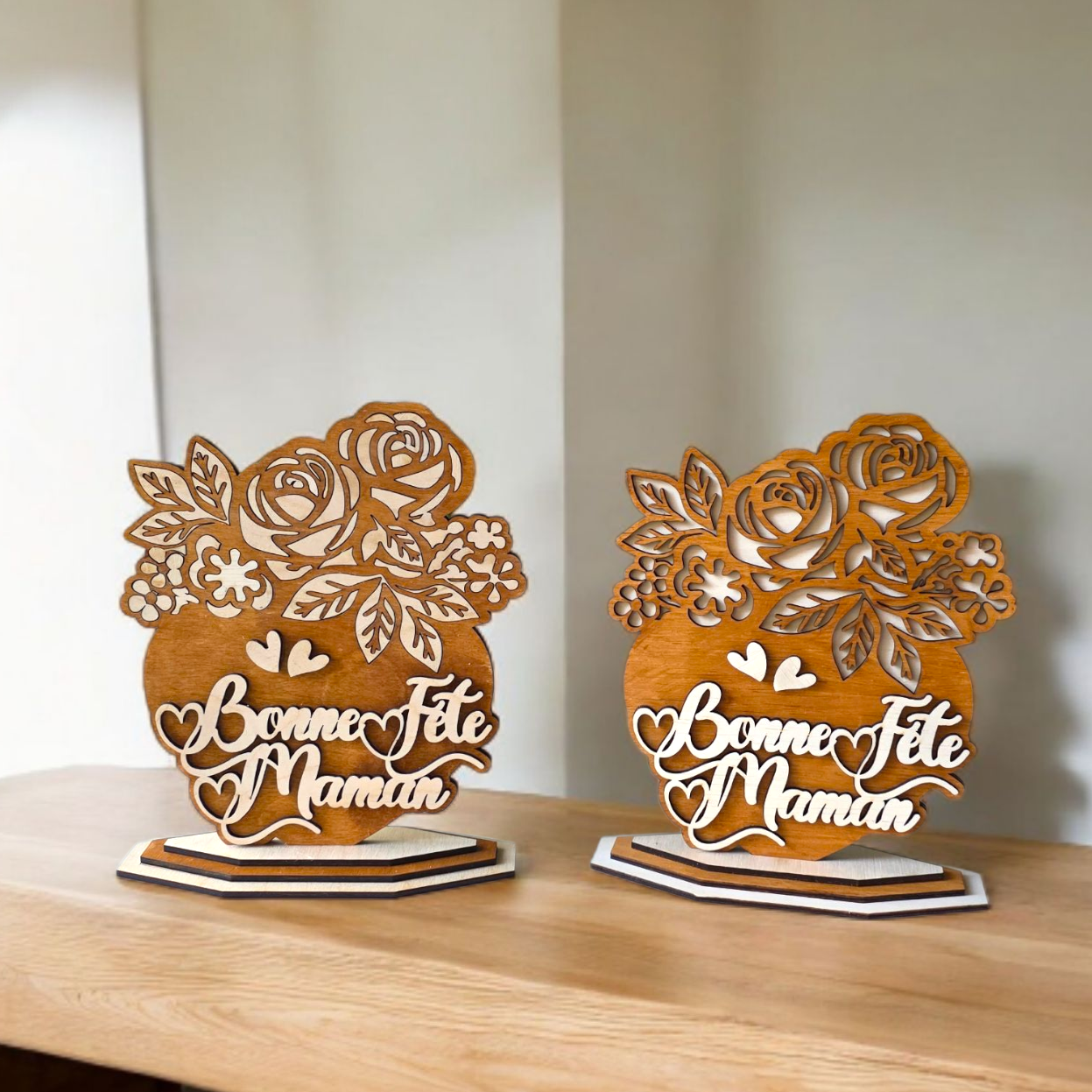 Decoration Florale en Bois Fete des Meres