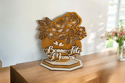 Decoration Florale en Bois Fete des Meres