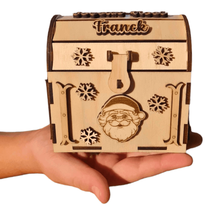 Coffre en bois Noël anniversaire pour un cadeau unique boite cadeau original - LIJO CREA