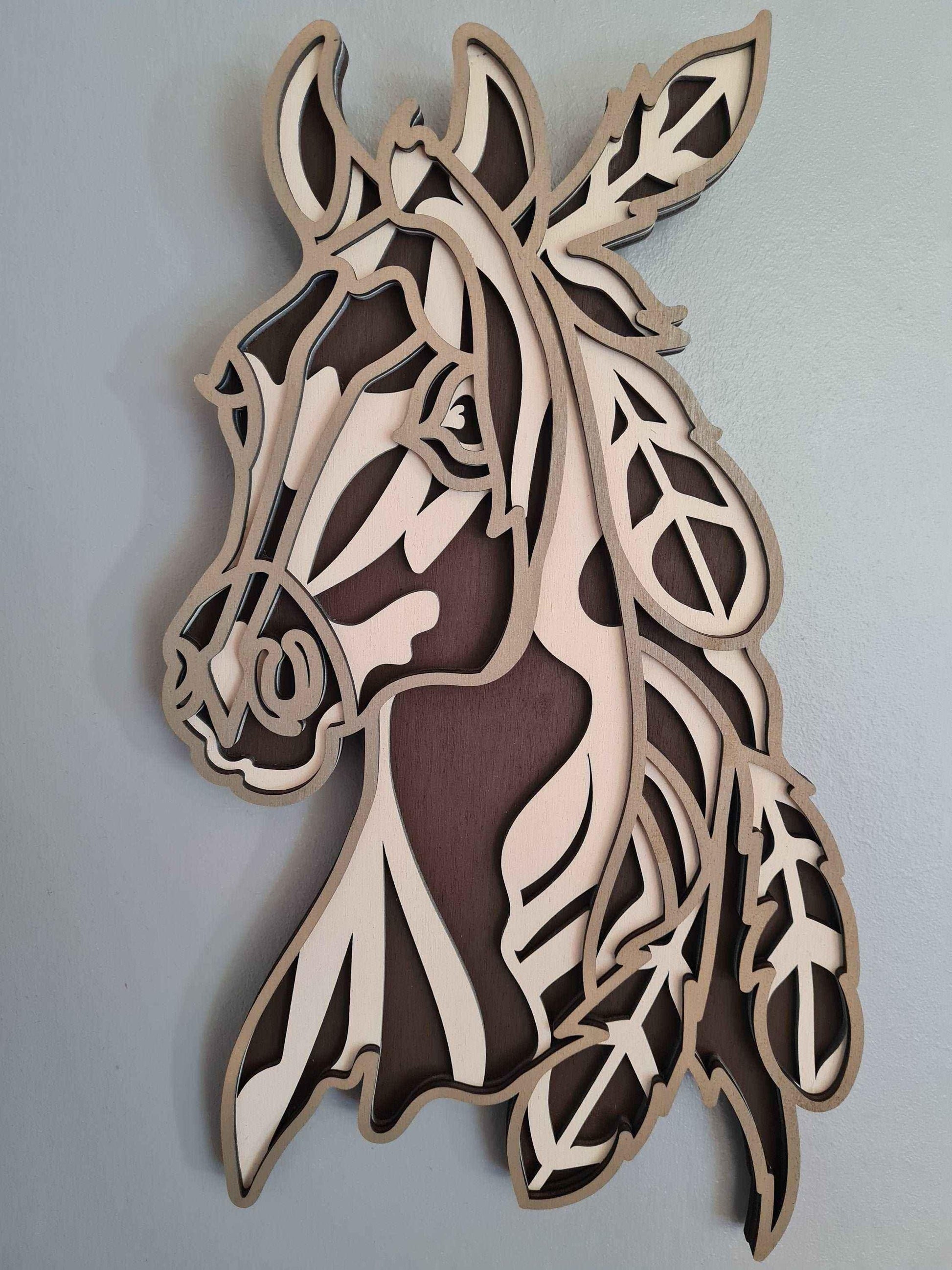 Décoration murale tête de cheval | Tête de cheval décoration murale élégante - LIJO CREA
