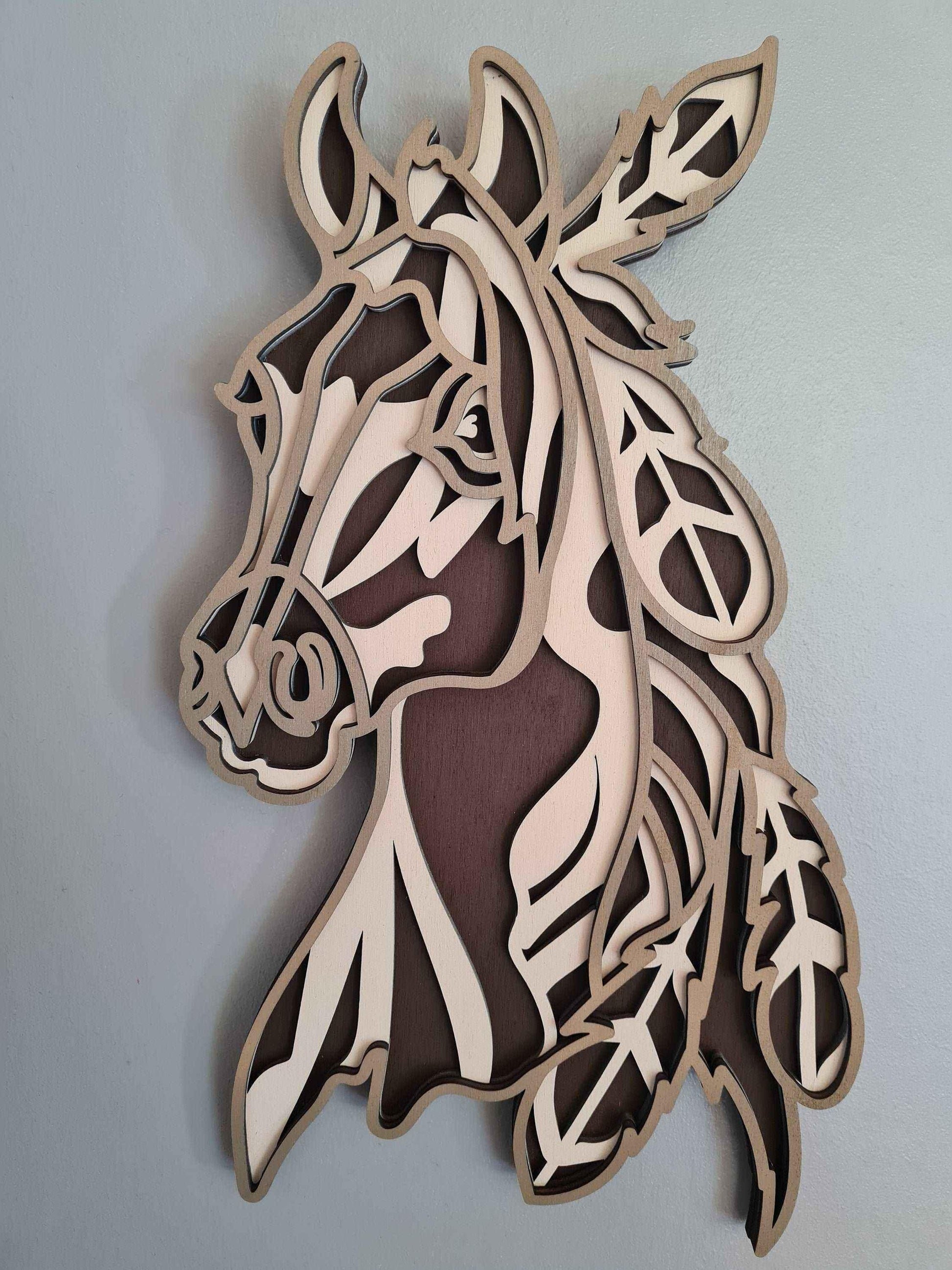 Décoration murale tête de cheval | Tête de cheval décoration murale élégante - LIJO CREA