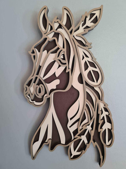 Décoration murale tête de cheval | Tête de cheval décoration murale élégante - LIJO CREA