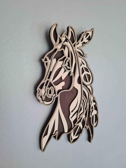 Décoration murale tête de cheval | Tête de cheval décoration murale élégante - LIJO CREA