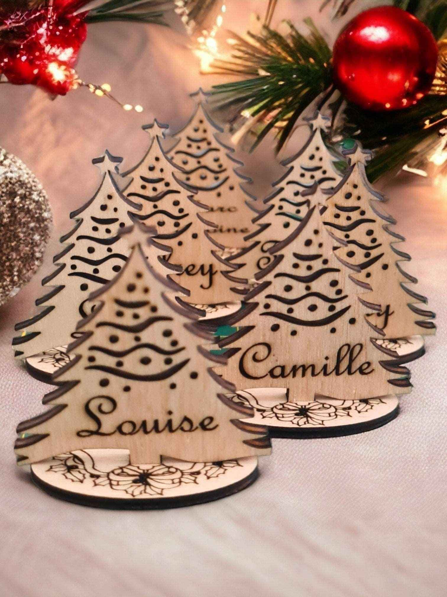 Marque-places sapin coeur pour une décoration festive élégante - LIJO CREA