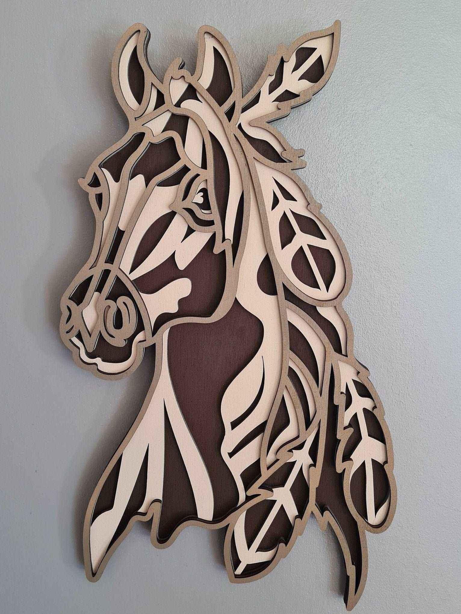 Décoration murale tête de cheval | Tête de cheval décoration murale élégante - LIJO CREA