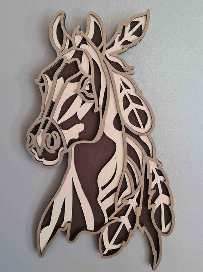 Décoration murale tête de cheval | Tête de cheval décoration murale élégante - LIJO CREA