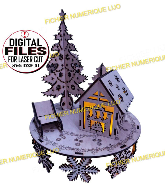 Village de Noël Flocon - Fichier village flocon à télécharger - LIJO CREA