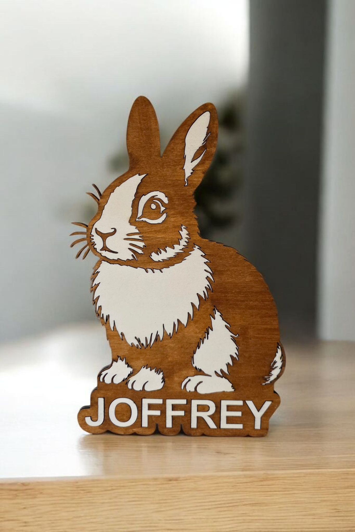 lapin décoration murale personnalise bois prenom