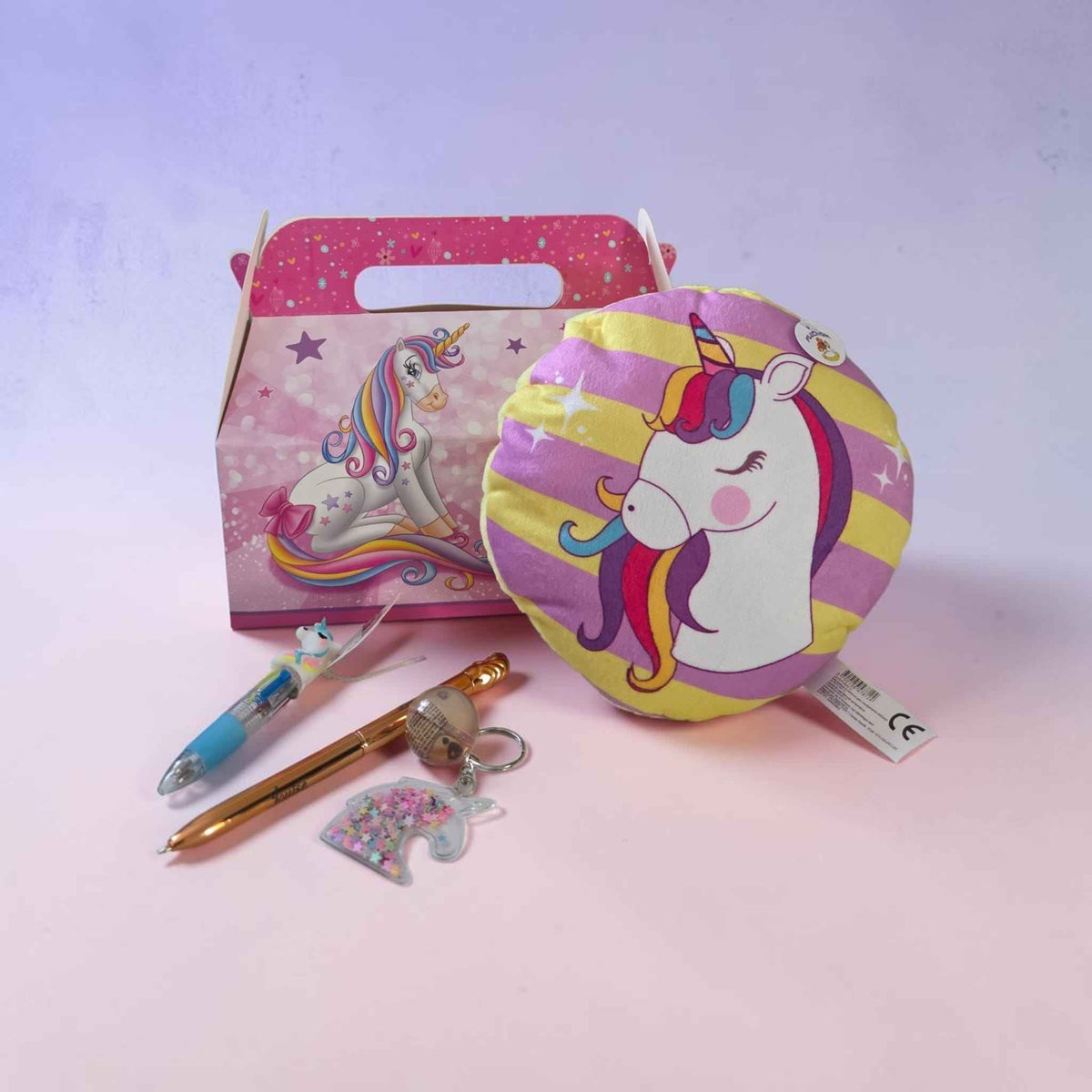 Coffret cadeau Licorne Coussin avec stylo personnalisé