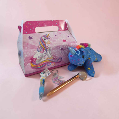coffret boite cadeau licorne avec stylo personnalisé peluche licorne balle rebondissante