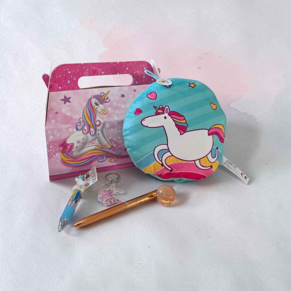 Coffret cadeau Licorne Coussin avec stylo personnalisé