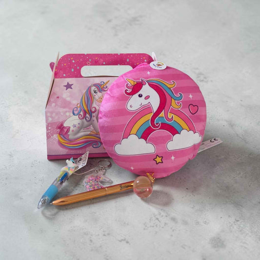 Coffret cadeau Licorne Coussin avec stylo personnalisé