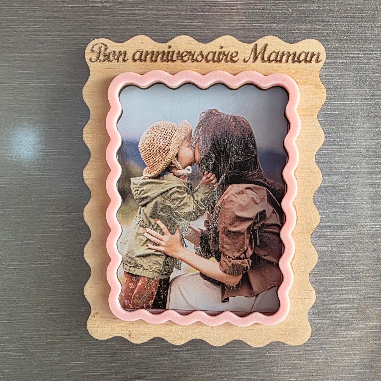 magnet cadre photo personnalisé gravé idée cadeau unique originale anniversaire fête noël