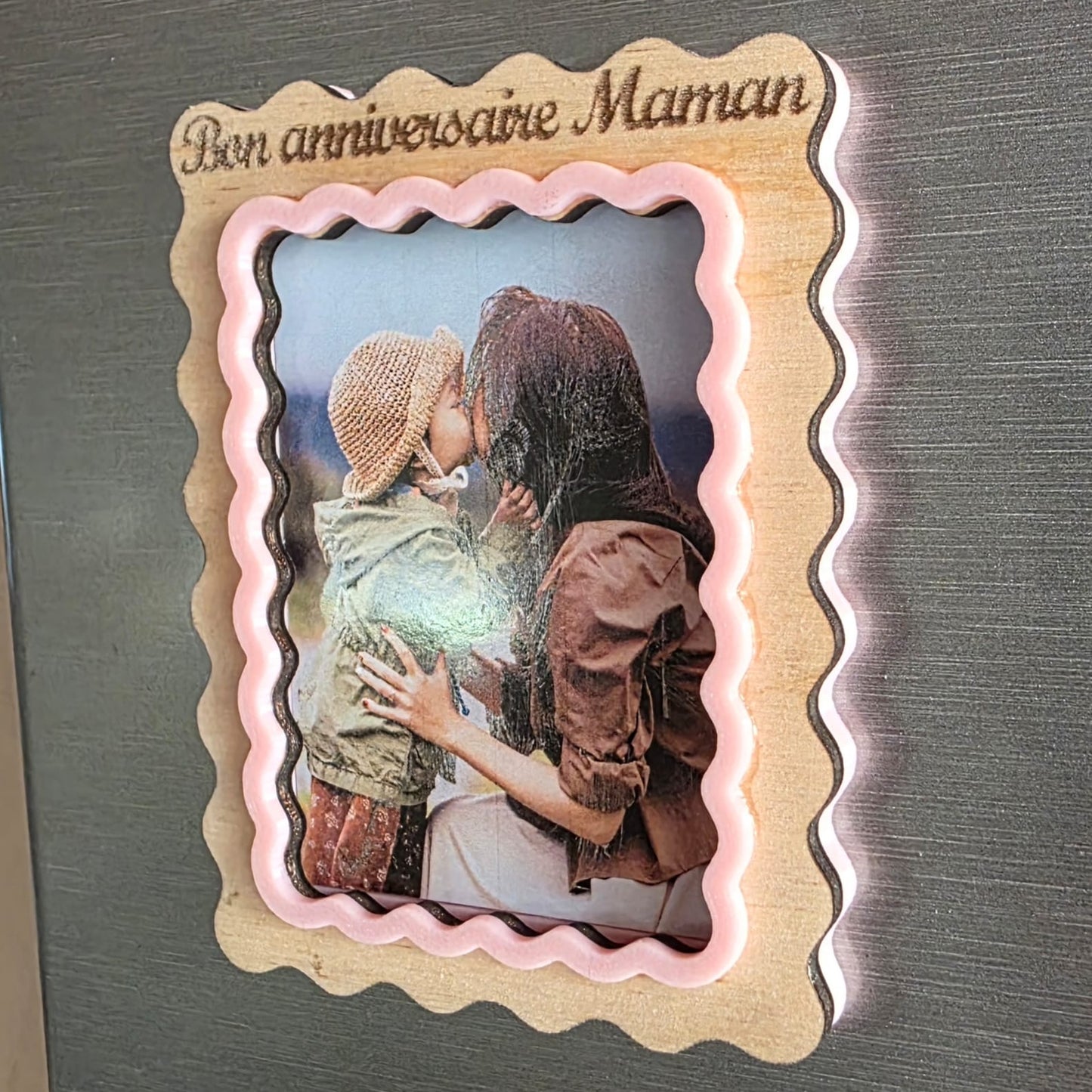 magnet cadre photo personnalisé gravé idée cadeau unique originale anniversaire fête noël
