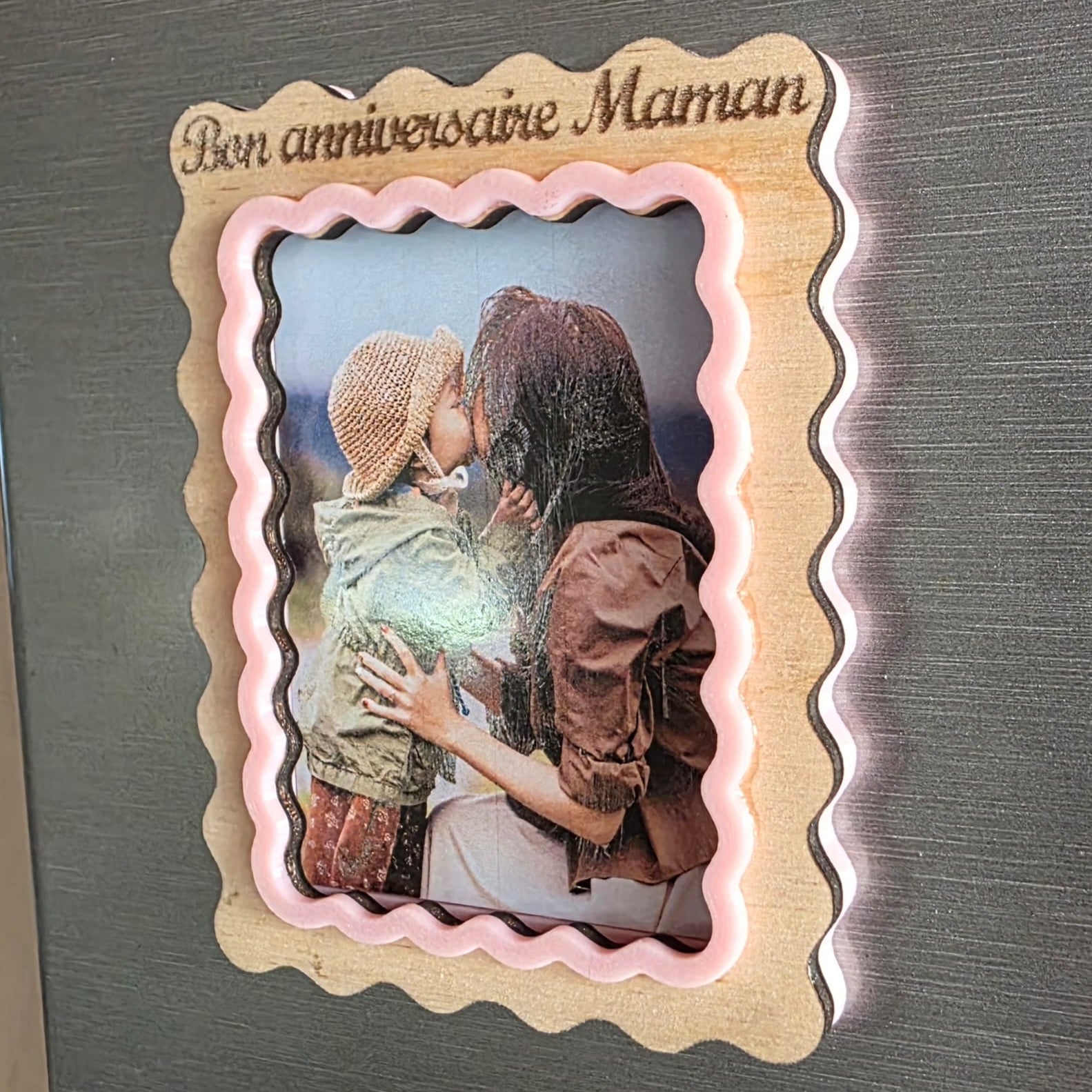 magnet cadre photo personnalisé gravé idée cadeau unique originale anniversaire fête noël