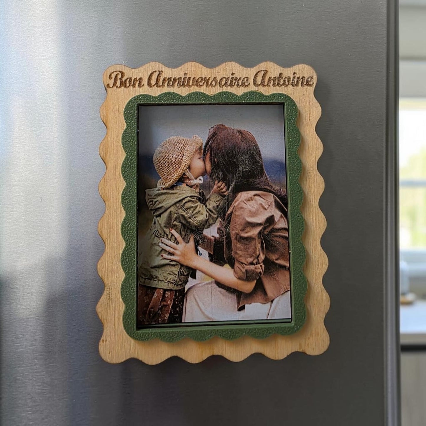 magnet cadre photo personnalisé gravé idée cadeau unique originale anniversaire fête noël