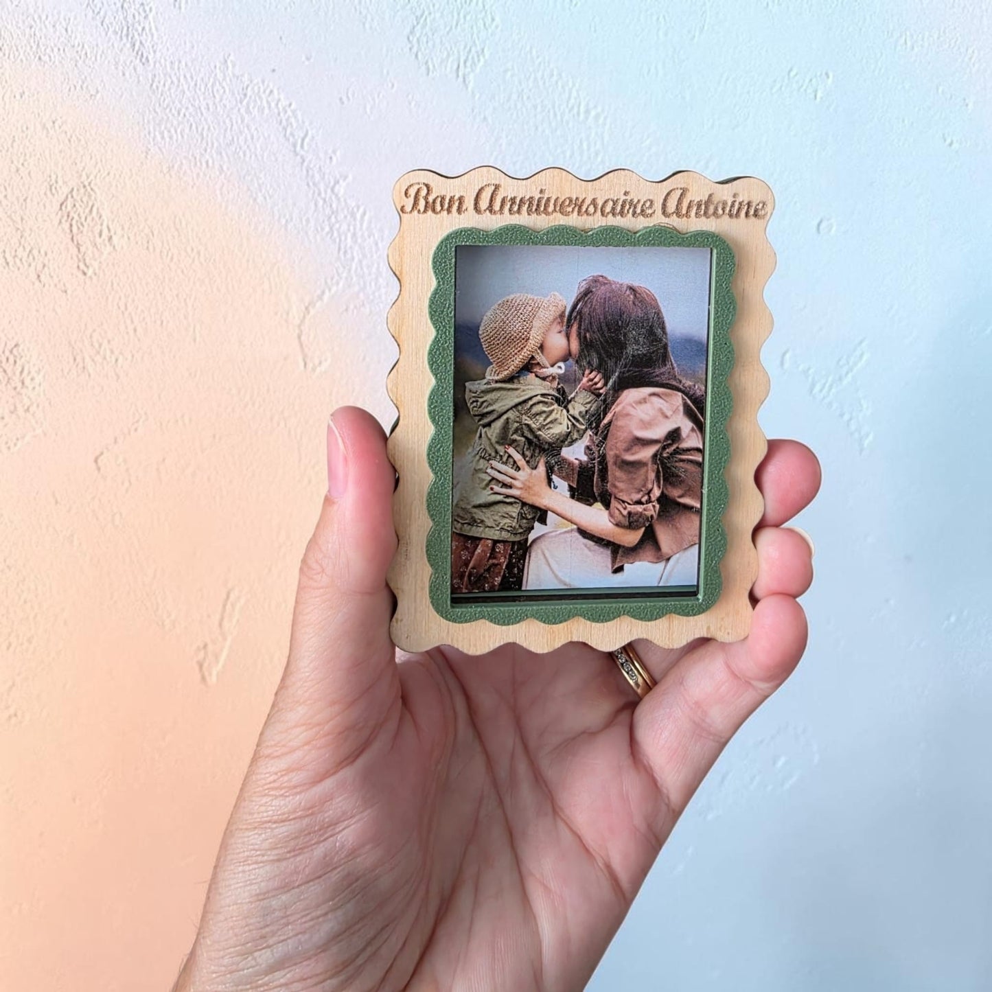 magnet cadre photo personnalisé gravé idée cadeau unique originale anniversaire fête noël