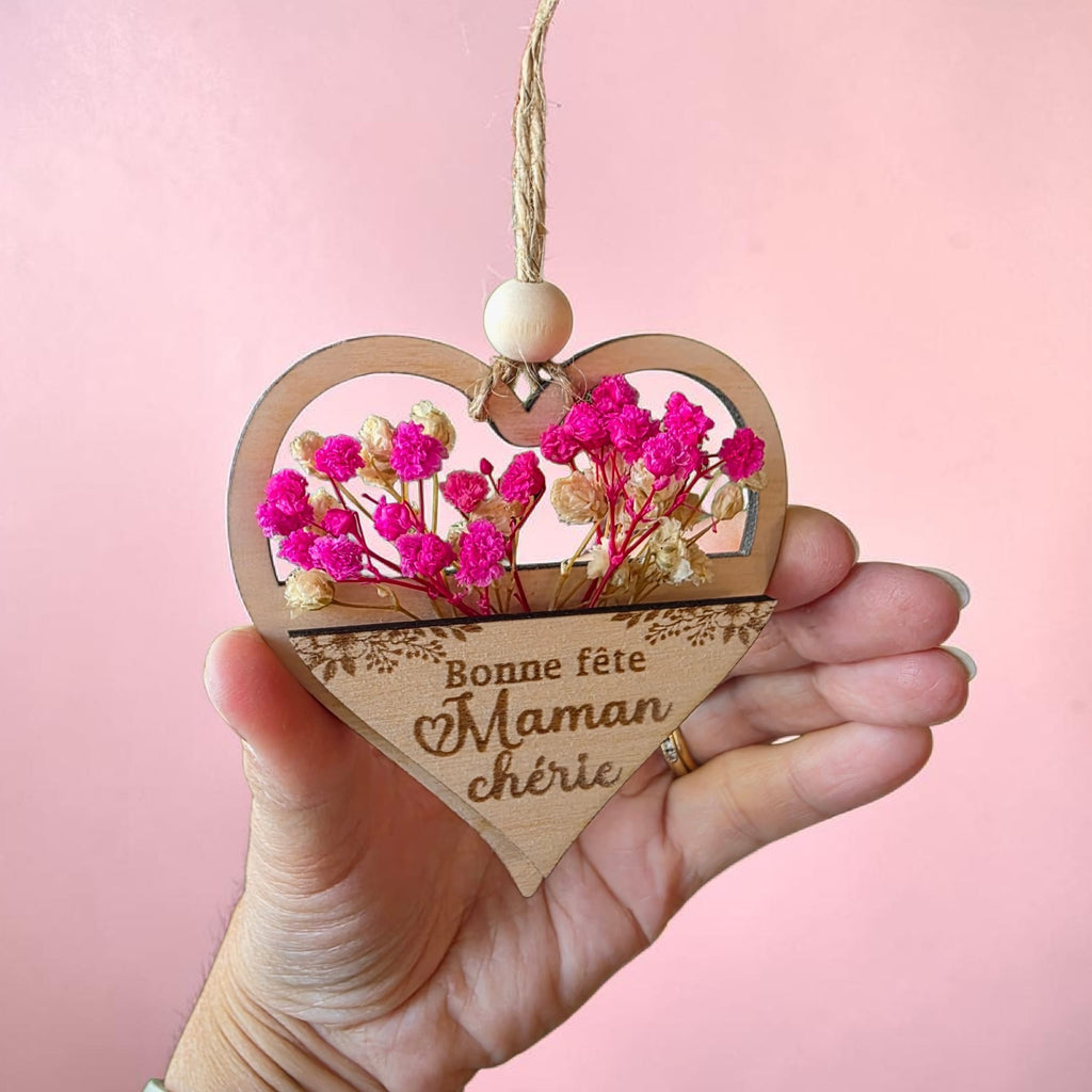 magnet aimant fête des mères mamans mamies fleurs bois personnalisé idée cadeau original unique 
