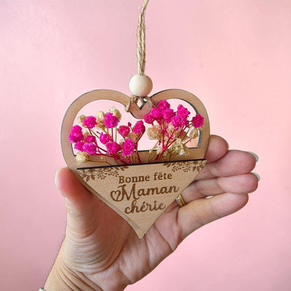 magnet aimant fête des mères mamans mamies fleurs bois personnalisé idée cadeau original unique 