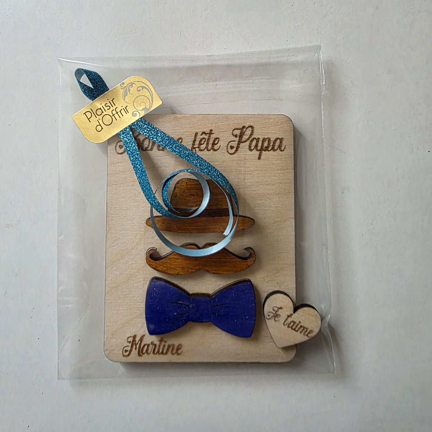 Magnet Fête des Pères personnalisé en bois