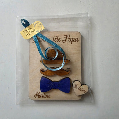 Magnet Fête des Pères personnalisé en bois