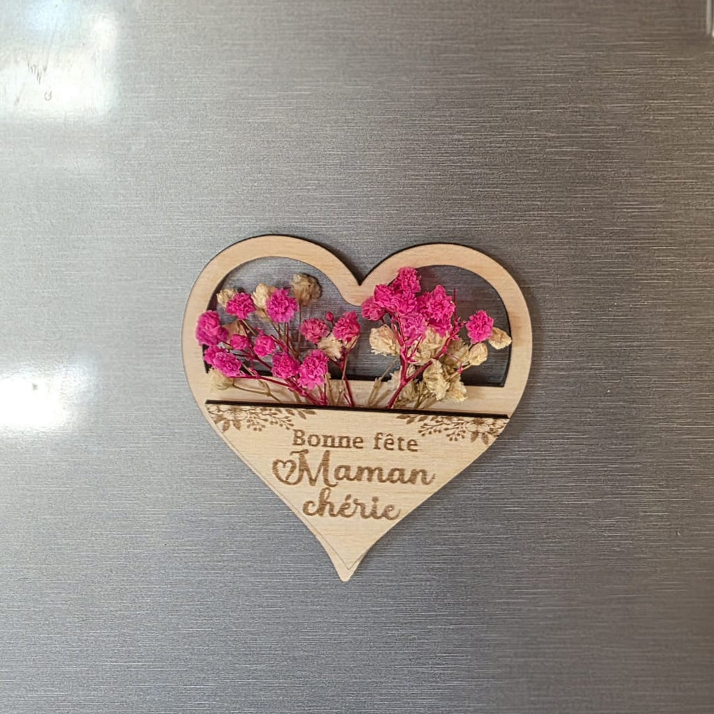 magnet aimant fête des mères mamans mamies fleurs bois personnalisé idée cadeau original unique 