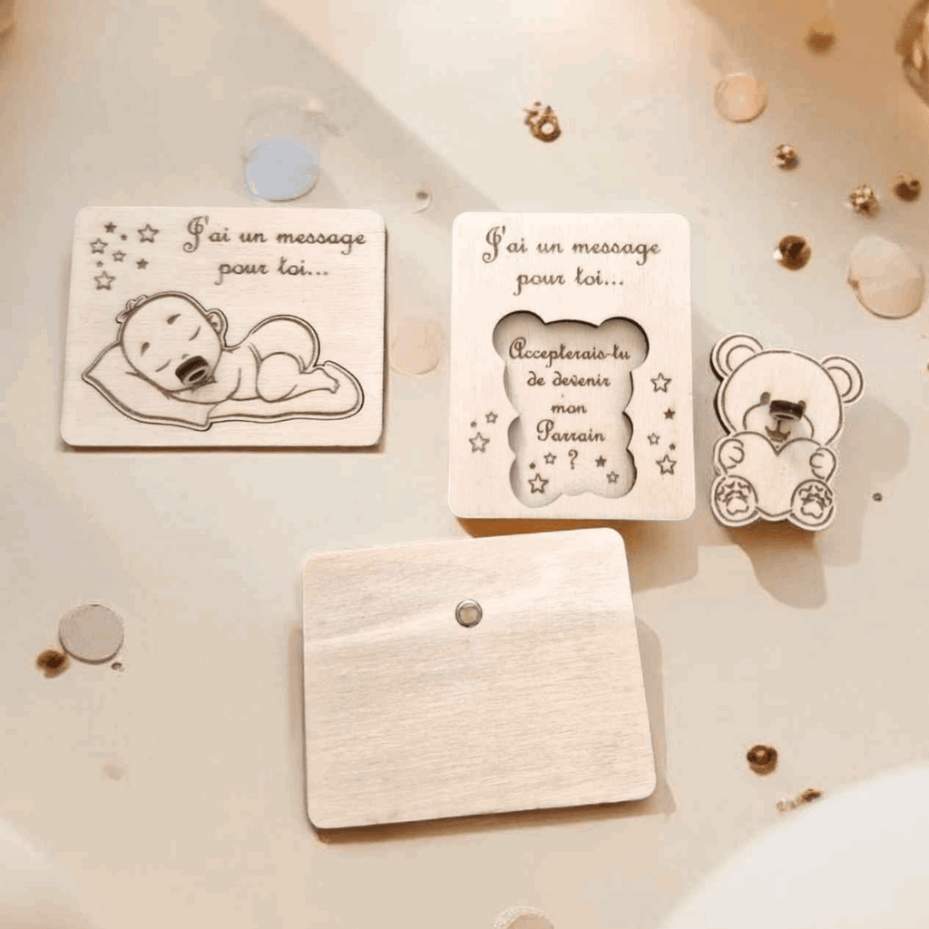 Magnet Baptême Parrain Marraine Personnalisé - Magnets Baptême Parrain Marraine Unique - LIJO CREA