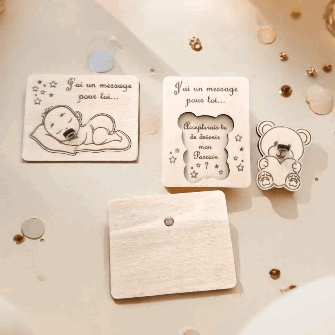 Magnet Baptême Parrain Marraine Personnalisé - Magnets Baptême Parrain Marraine Unique - LIJO CREA