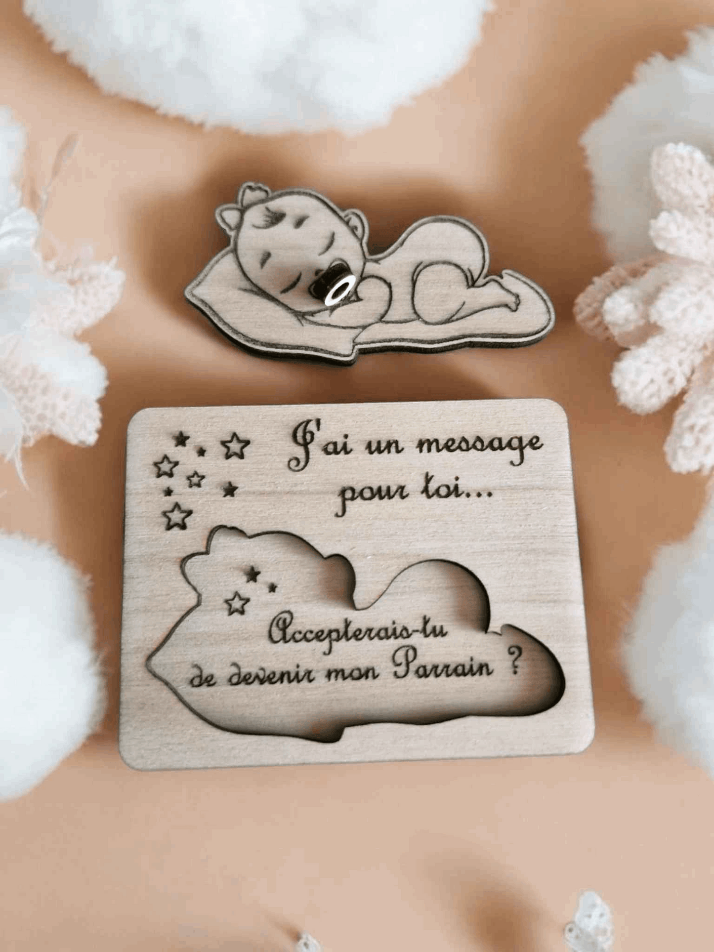 Magnet Baptême Parrain Marraine Personnalisé - Magnets Baptême Parrain Marraine Unique - LIJO CREA
