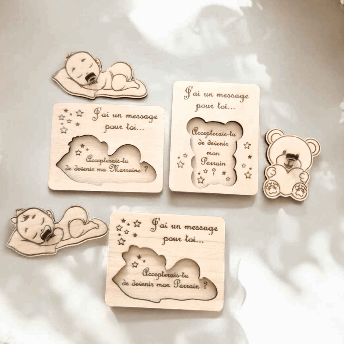 Magnet Baptême Parrain Marraine Personnalisé - Magnets Baptême Parrain Marraine Unique - LIJO CREA