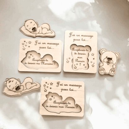 Magnet Baptême Parrain Marraine Personnalisé - Magnets Baptême Parrain Marraine Unique - LIJO CREA