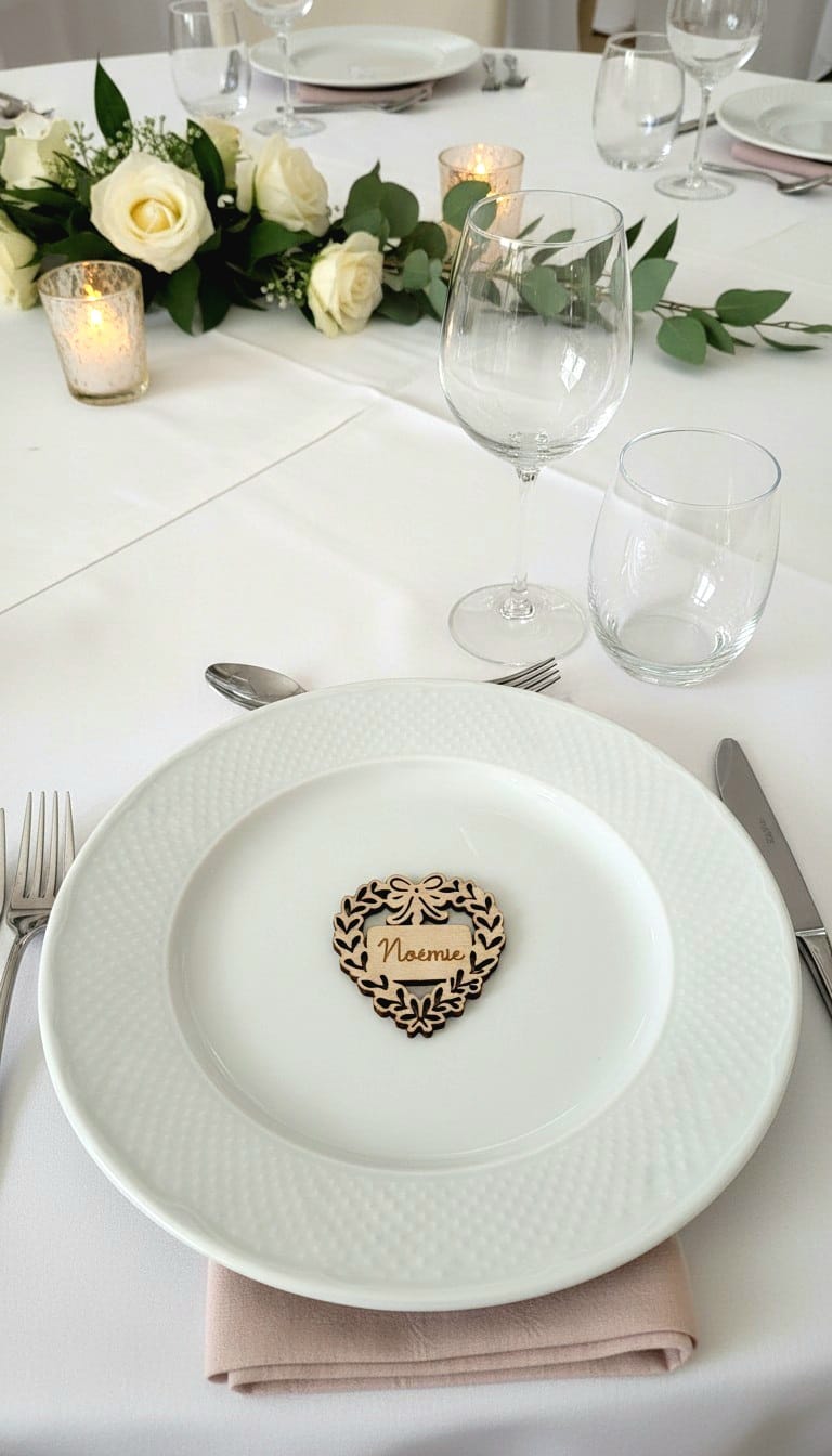 marque place coeur mariage anniversaire personnalisé