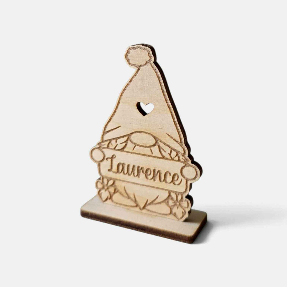 marque place gnome avec pancarte personnalisé en bois 