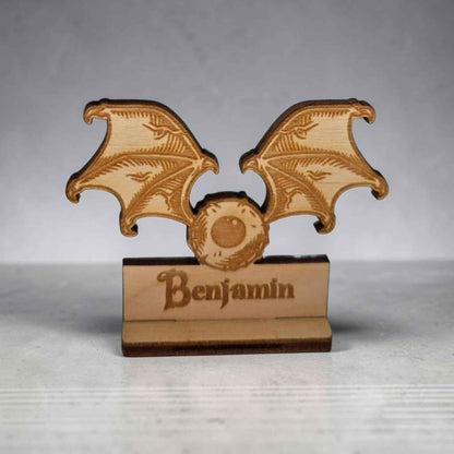 marque place halloween faucheuse citrouille chauve souris personnalisé en bois avec prénom
