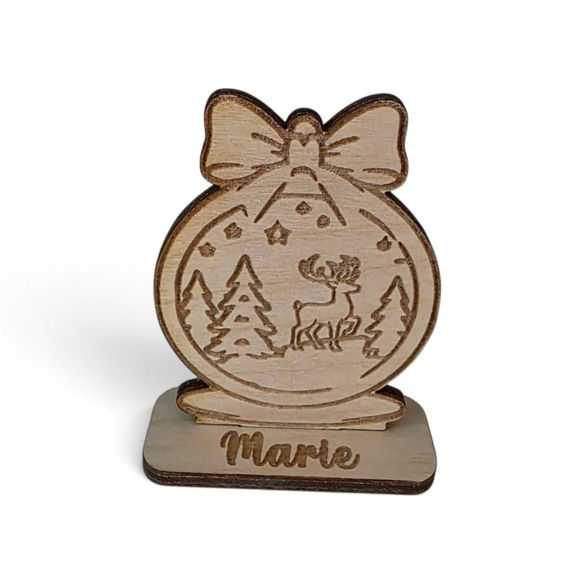 marque place lanterne sapin décoration de table de noël en bois personnalisé
