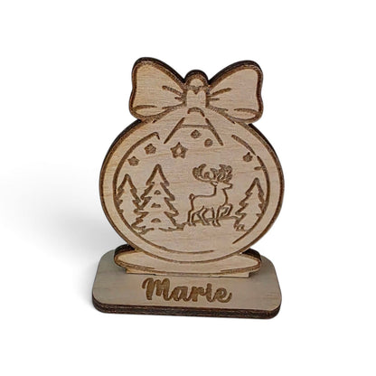 marque place lanterne sapin décoration de table de noël en bois personnalisé