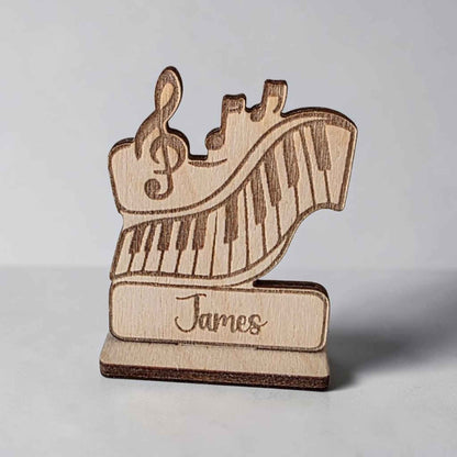 marque place musique personnalisé en bois note de musique guitare micro batterie trompette piano