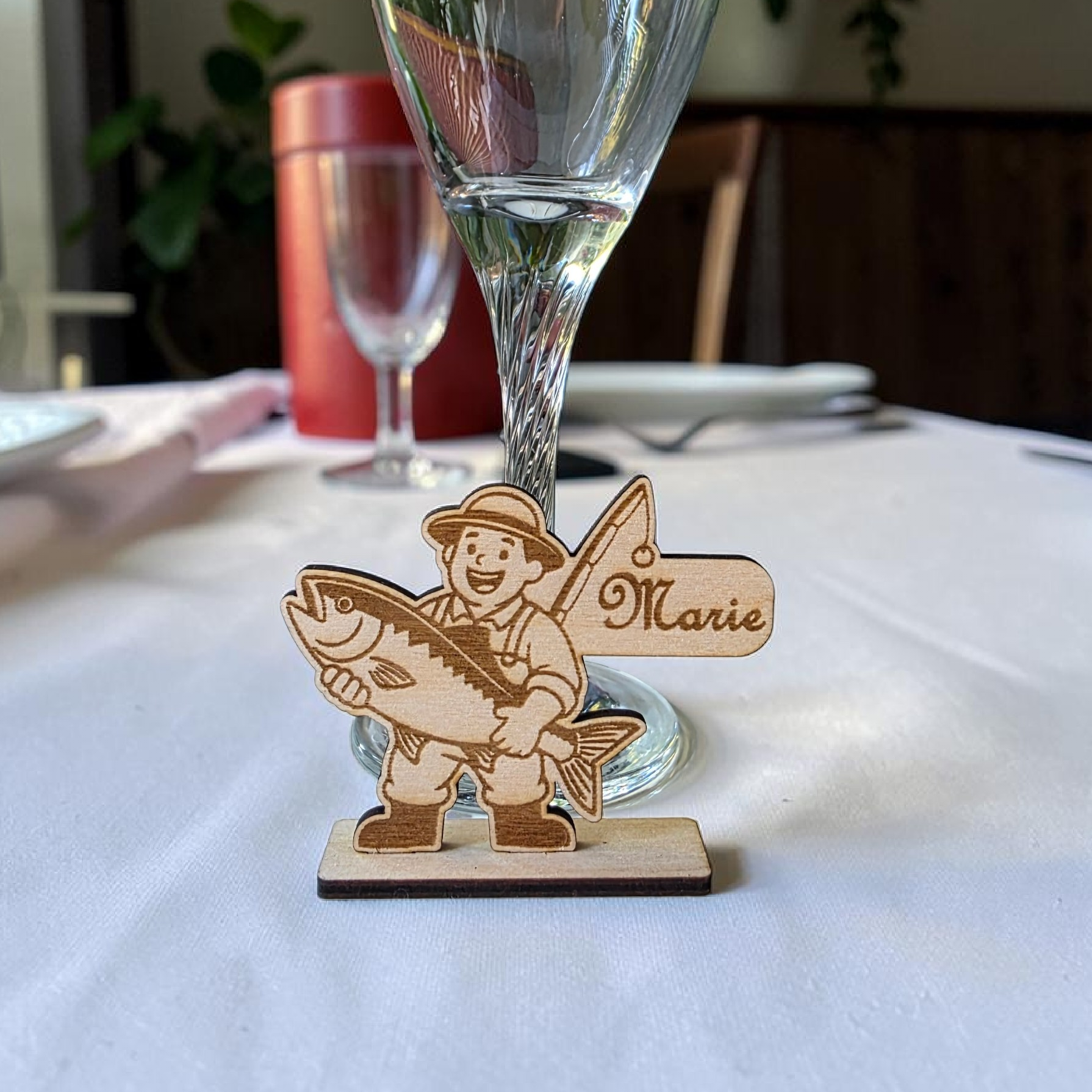 marque place pêcheur pêche poisson déco table fête des pères 