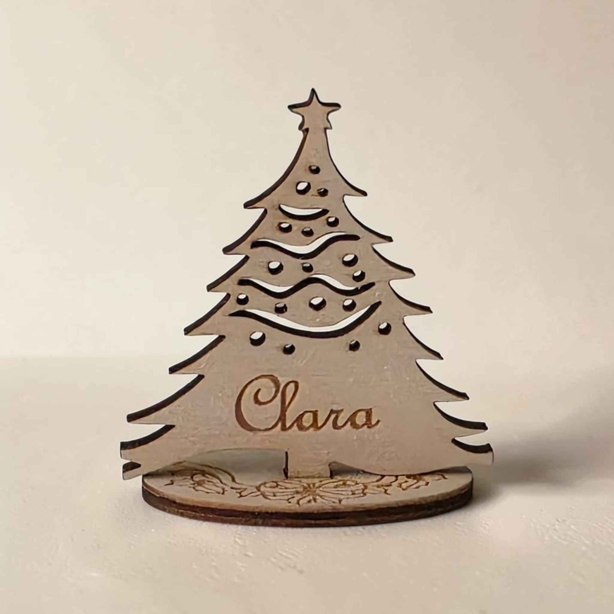 marque place sapin de Noël en bois personnalisé décoration de table de fête