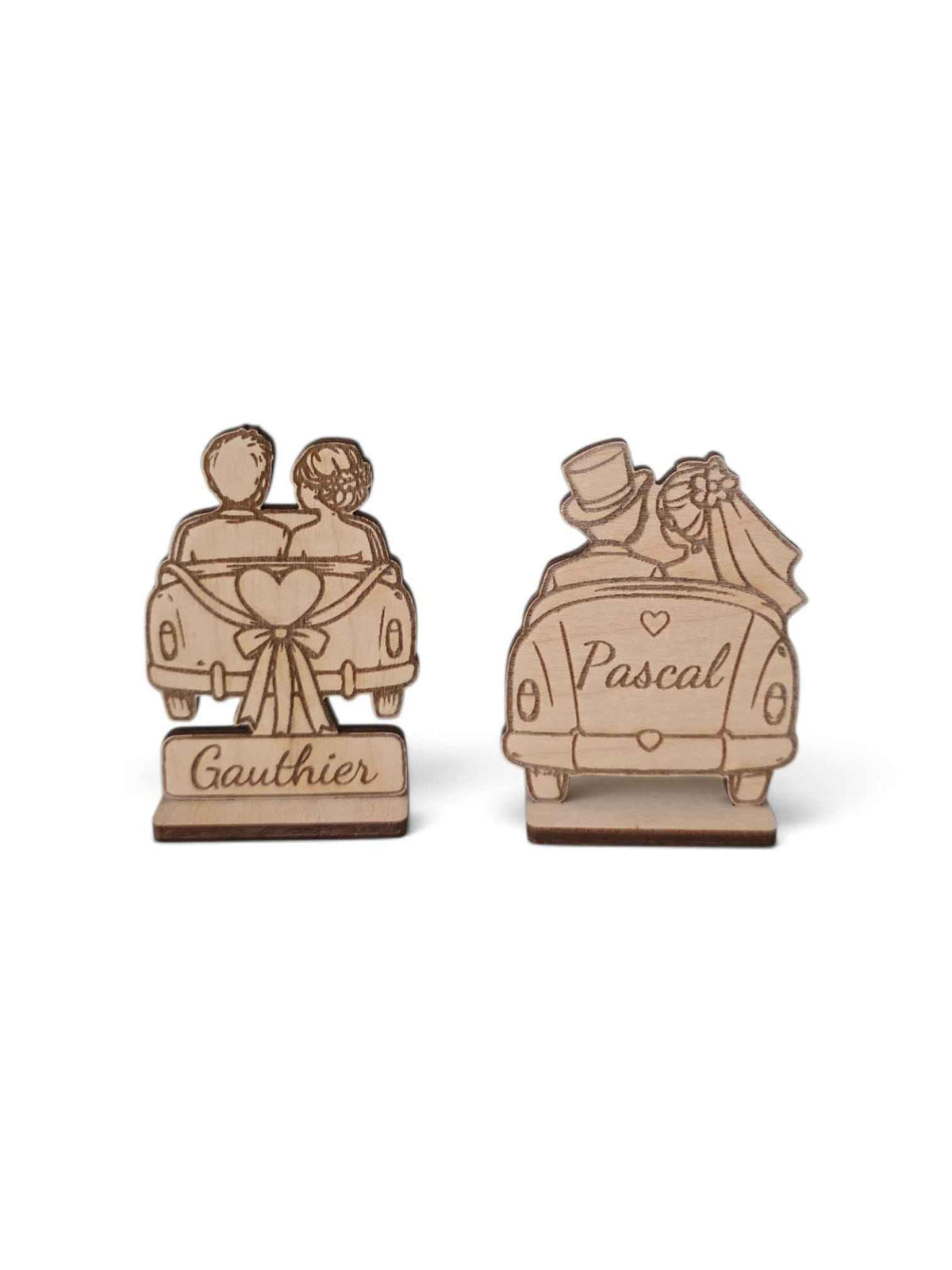 marque place voiture mariage en bois personnalisé 