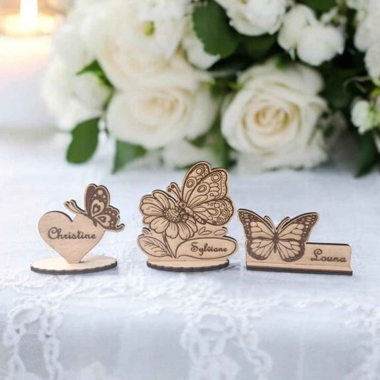 Marque-place papillon élégant pour vos événements - Marque-places papillon personnalisés - LIJO CREA