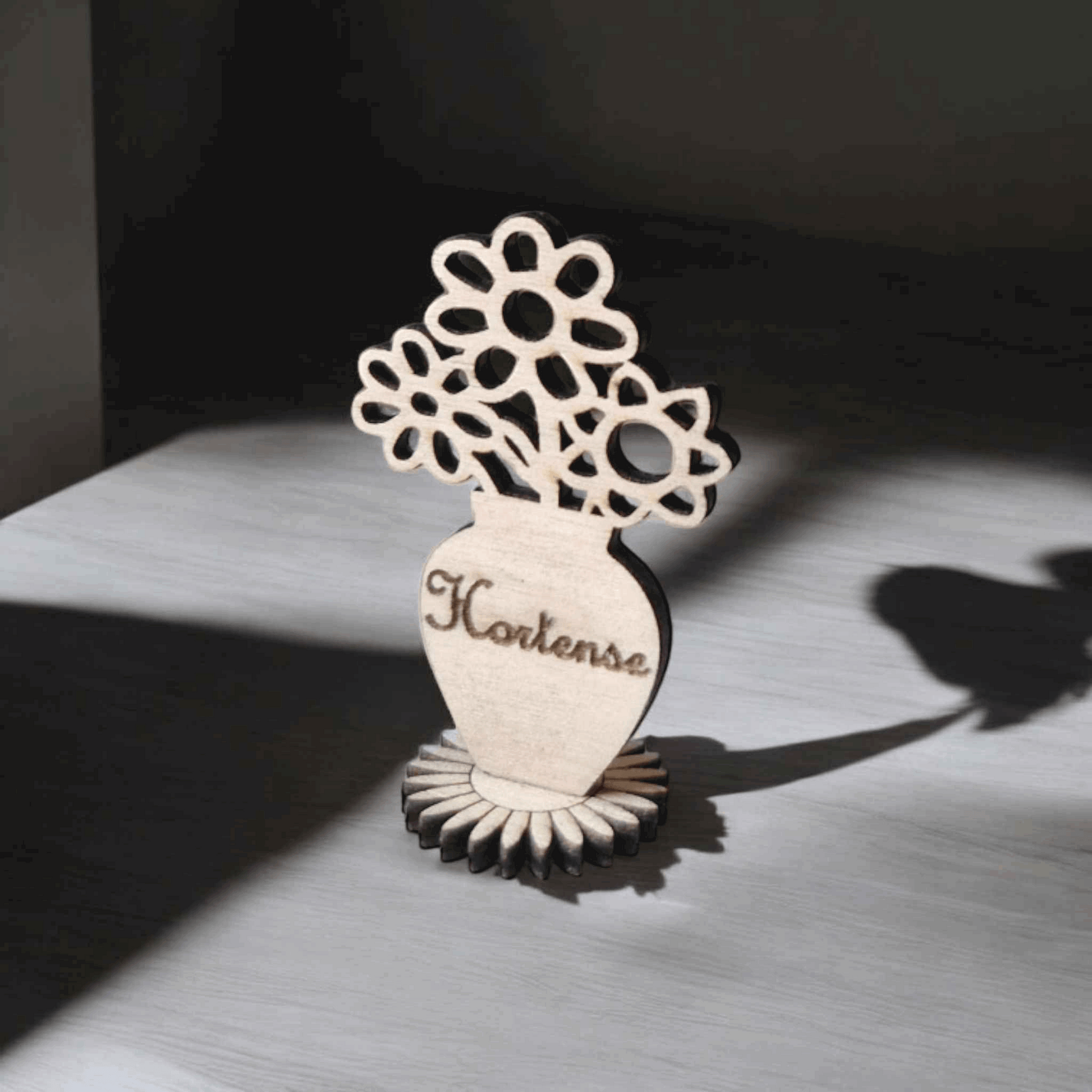 Marque-place Bouquet de Fleurs - Marque-places bouquet fleurs en bois - LIJO CREA