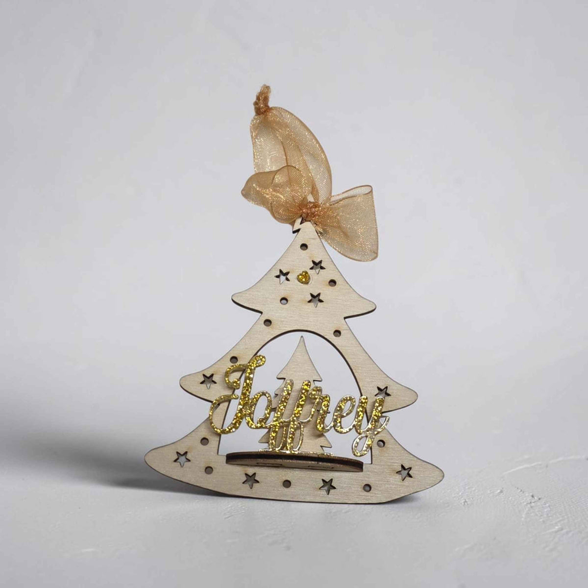 boule de noël suspension personnalisée en bois et acrylique originale sapin de noël