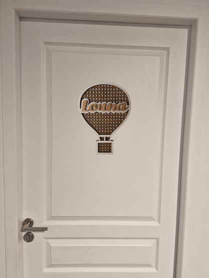 Montgolfière prénom rotin personnalisé - Décoration unique et artisanale - LIJO CREA