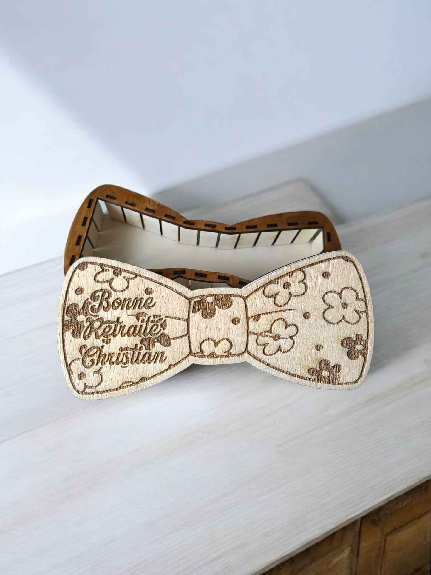 Boite noeud papillon et Cravate bois