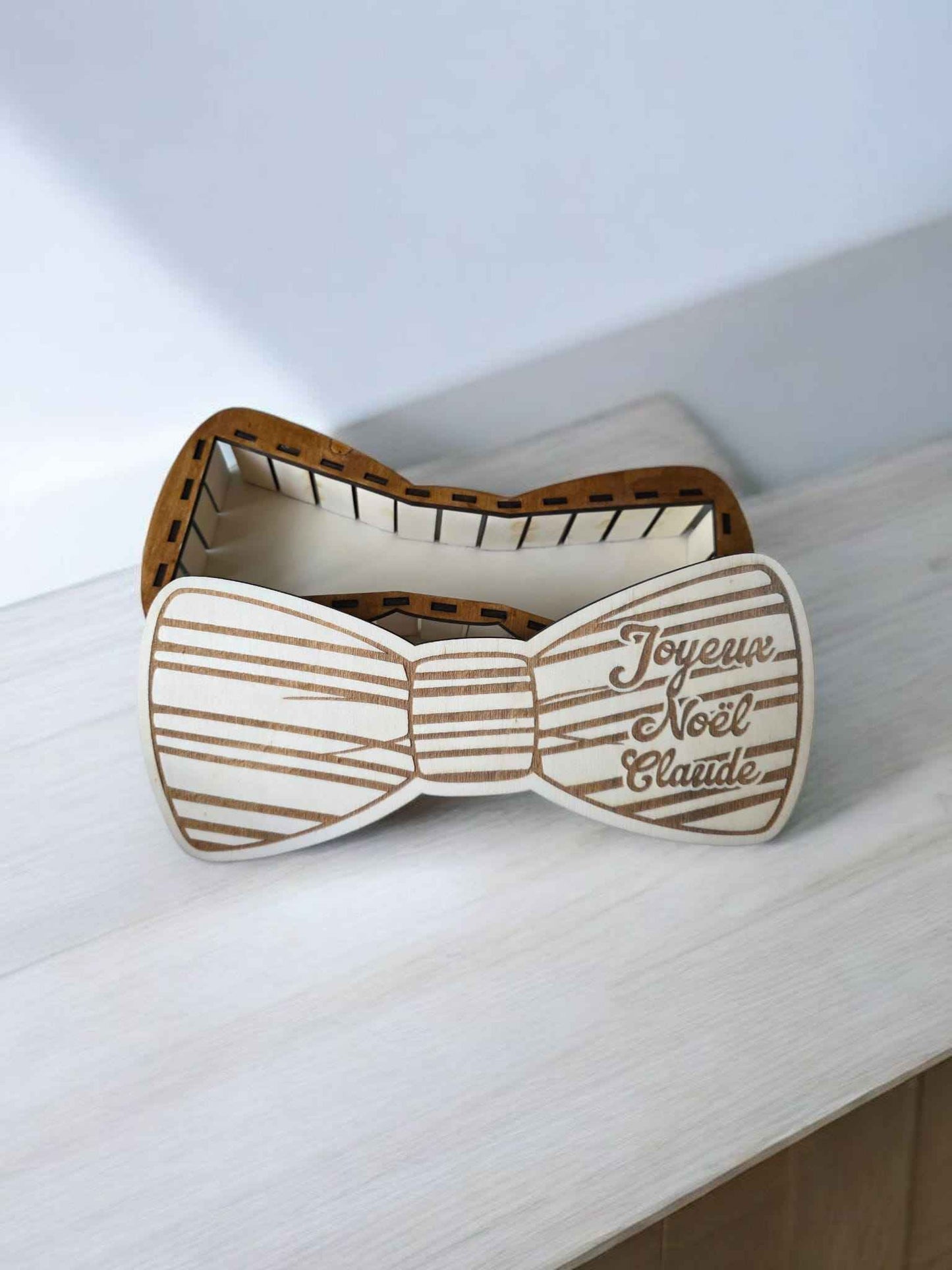 Boite noeud papillon et Cravate bois