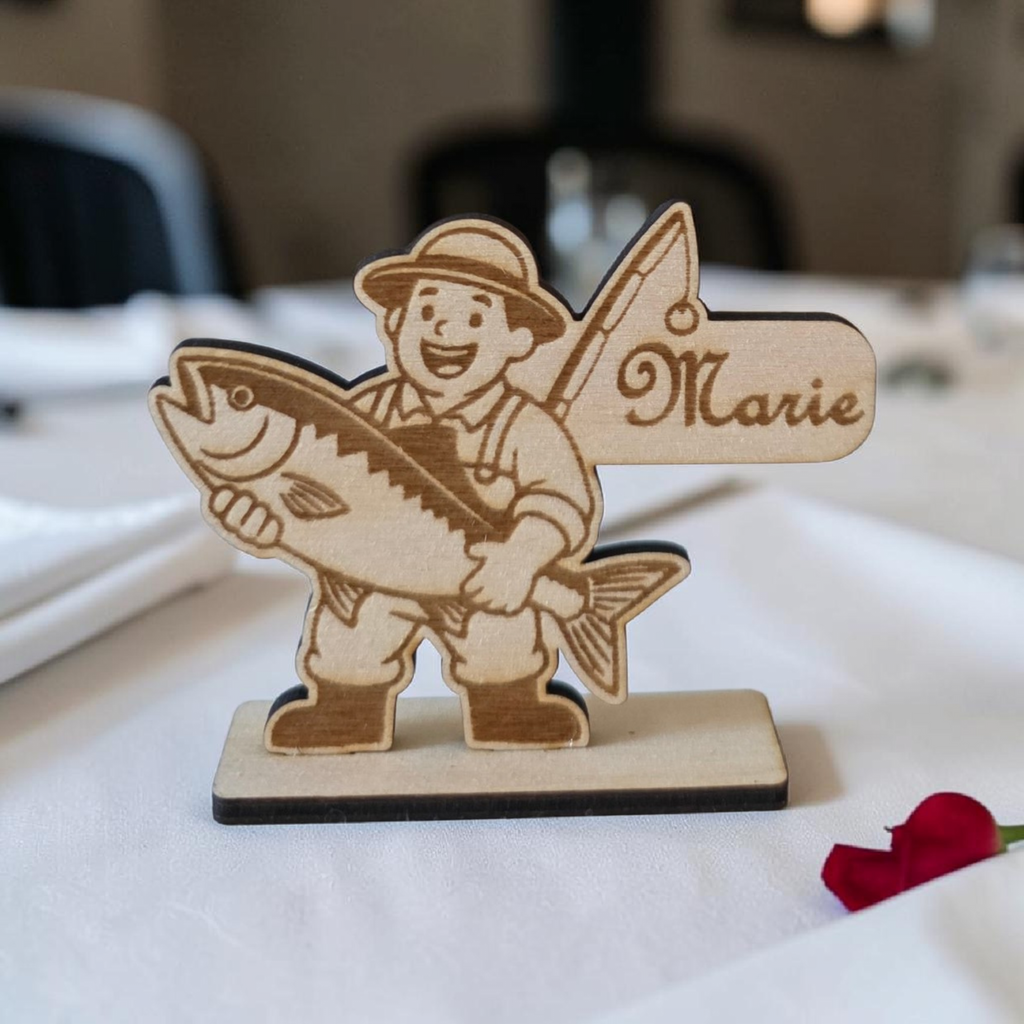marque place pêcheur pêche poisson déco table fête des pères 