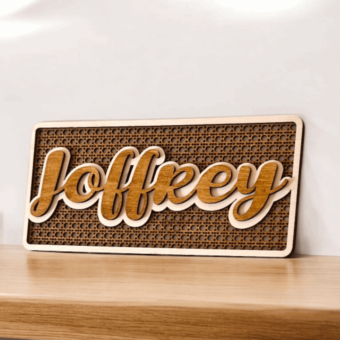 Plaque Prénom Rotin Personnalisée en Style Rotin - LIJO CREA