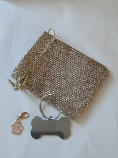 porte clés personnalisé métal gravé en forme os chien chat animaux cadeau unique porte clés